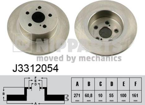 Nipparts J3312054 - Bremžu diski ps1.lv