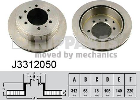 Nipparts J3312050 - Bremžu diski ps1.lv