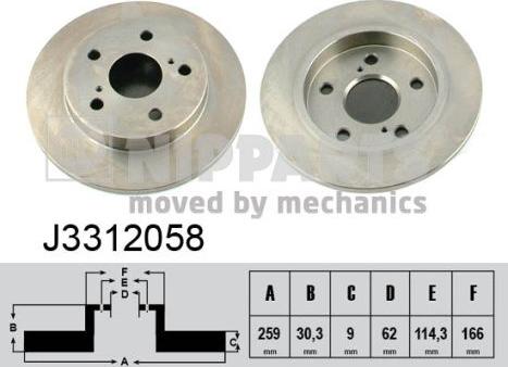 Nipparts J3312058 - Bremžu diski ps1.lv