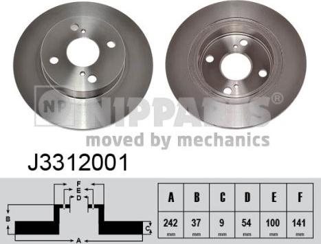 Nipparts J3312001 - Bremžu diski ps1.lv