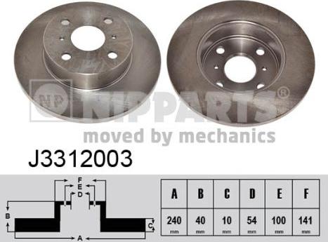 Nipparts J3312003 - Bremžu diski ps1.lv