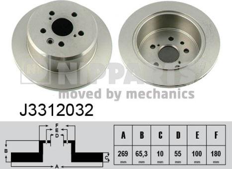 Nipparts J3312032 - Bremžu diski ps1.lv