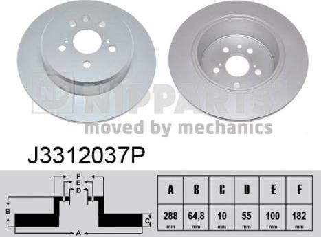 Nipparts J3312037P - Bremžu diski ps1.lv