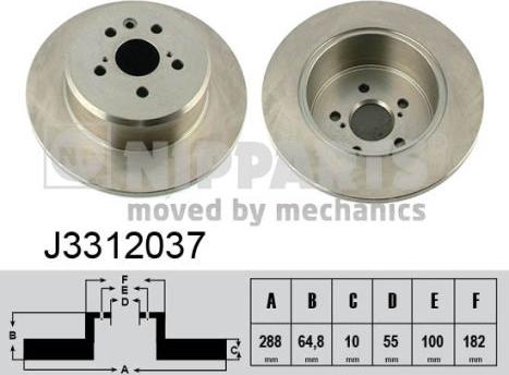 Nipparts J3312037 - Bremžu diski ps1.lv