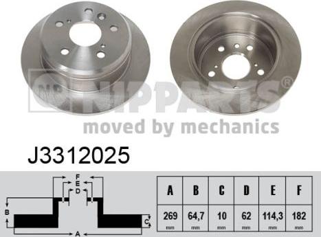 Nipparts J3312025 - Bremžu diski ps1.lv