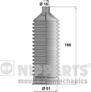 Nipparts J2840506 - Putekļusargu komplekts, Stūres iekārta ps1.lv