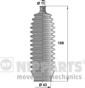 Nipparts J2855000 - Putekļusargu komplekts, Stūres iekārta ps1.lv