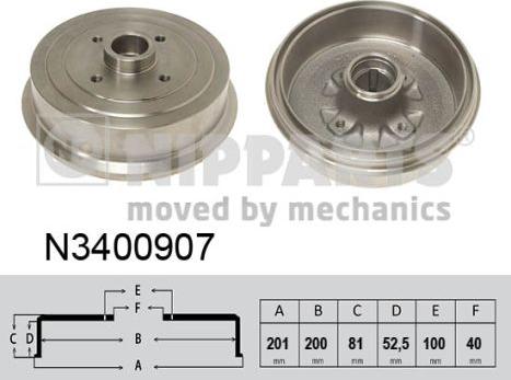 Nipparts N3400907 - Bremžu trumulis ps1.lv