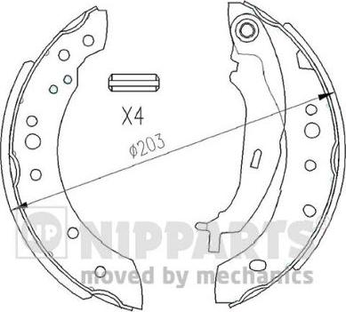 Nipparts N3505043 - Bremžu loku komplekts ps1.lv