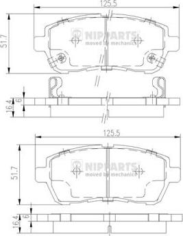 Nipparts N3606022 - Bremžu uzliku kompl., Disku bremzes ps1.lv