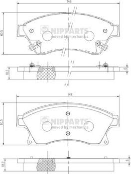 Nipparts N3600914 - Bremžu uzliku kompl., Disku bremzes ps1.lv