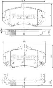 Nipparts N3600544 - Bremžu uzliku kompl., Disku bremzes ps1.lv