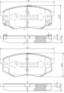 Nipparts N3600545 - Bremžu uzliku kompl., Disku bremzes ps1.lv