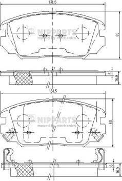 Nipparts N3600543 - Bremžu uzliku kompl., Disku bremzes ps1.lv