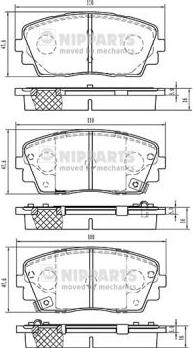 Nipparts N3600332 - Bremžu uzliku kompl., Disku bremzes ps1.lv