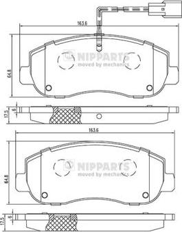 Nipparts N3601105 - Bremžu uzliku kompl., Disku bremzes ps1.lv