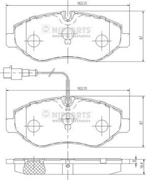 Nipparts N3601100 - Bremžu uzliku kompl., Disku bremzes ps1.lv