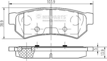 Nipparts N3610907 - Bremžu uzliku kompl., Disku bremzes ps1.lv