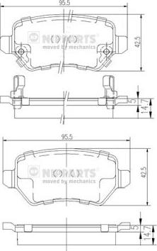 Nipparts N3610310 - Bremžu uzliku kompl., Disku bremzes ps1.lv