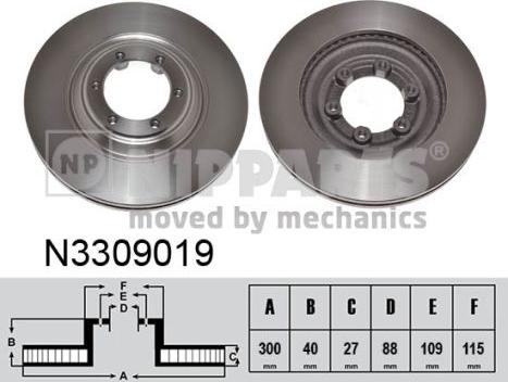 Nipparts N3309019 - Bremžu diski ps1.lv