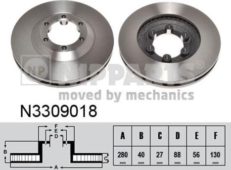 Nipparts N3309018 - Bremžu diski ps1.lv