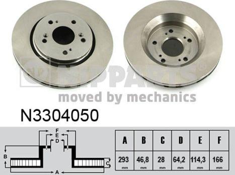 Nipparts N3304050 - Bremžu diski ps1.lv