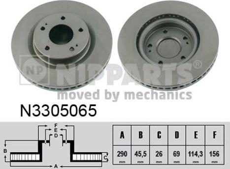 Nipparts N3305065 - Bremžu diski ps1.lv