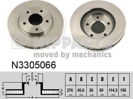 Nipparts N3305066 - Bremžu diski ps1.lv