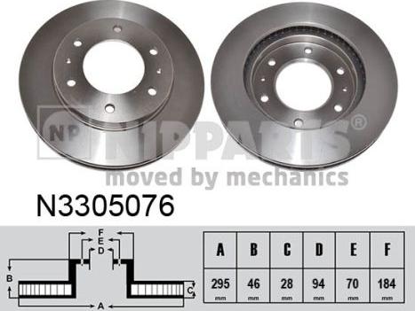 Nipparts N3305076 - Bremžu diski ps1.lv