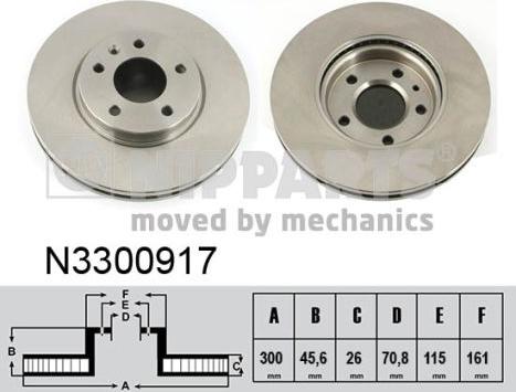 Nipparts N3300917 - Bremžu diski ps1.lv