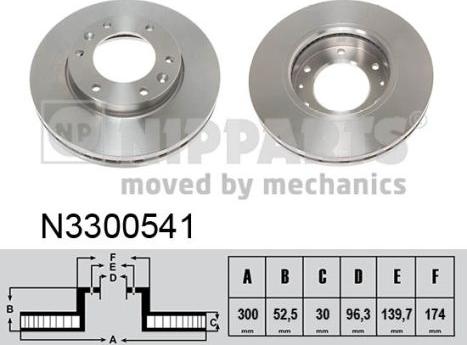 Nipparts N3300541 - Bremžu diski ps1.lv