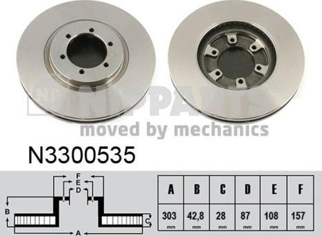 Nipparts N3300535 - Bremžu diski ps1.lv