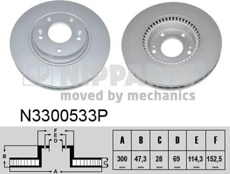 Nipparts N3300533P - Bremžu diski ps1.lv