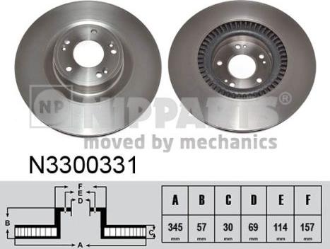 Nipparts N3300331 - Bremžu diski ps1.lv