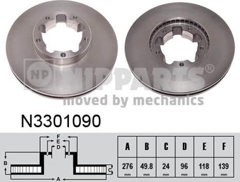 Nipparts N3301090 - Bremžu diski ps1.lv