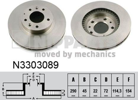 Nipparts N3303089 - Bremžu diski ps1.lv