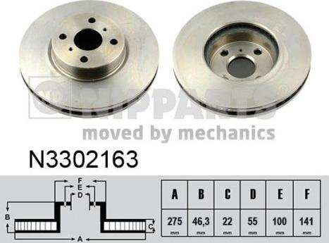 Nipparts N3302163 - Bremžu diski ps1.lv