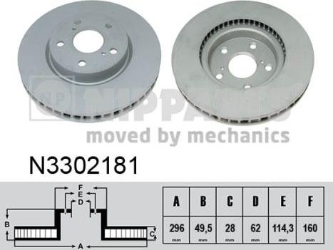 Nipparts N3302181 - Bremžu diski ps1.lv