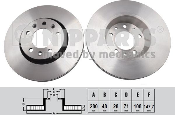 Nipparts N3302208 - Bremžu diski ps1.lv