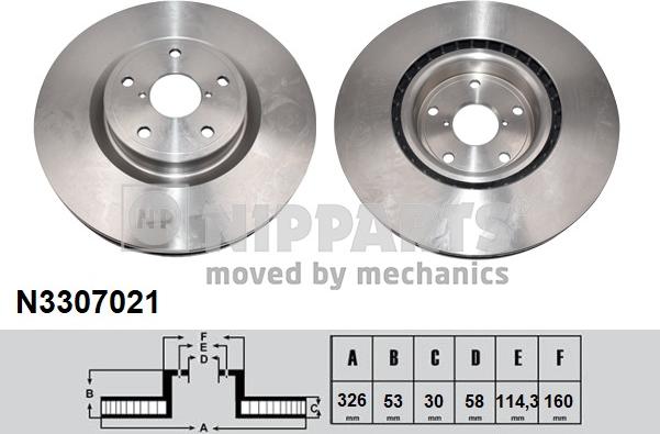 Nipparts N3307021 - Bremžu diski ps1.lv