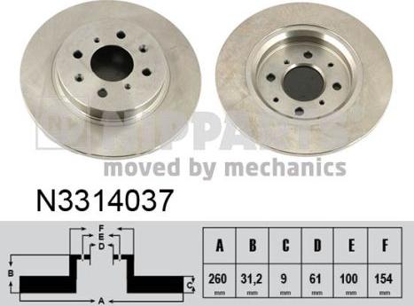 Nipparts N3314037 - Bremžu diski ps1.lv