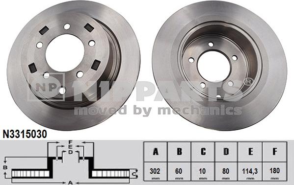 Nipparts N3315030 - Bremžu diski ps1.lv