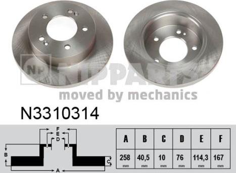 Nipparts N3310314 - Bremžu diski ps1.lv