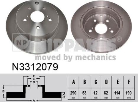 Nipparts N3312079 - Bremžu diski ps1.lv