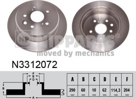 Nipparts N3312072 - Bremžu diski ps1.lv