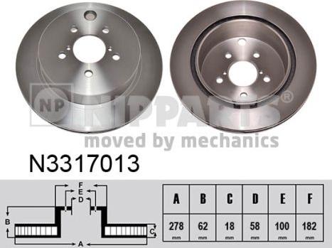 Nipparts N3317013 - Bremžu diski ps1.lv