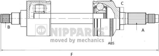 Nipparts N2804004 - Piedziņas vārpsta ps1.lv