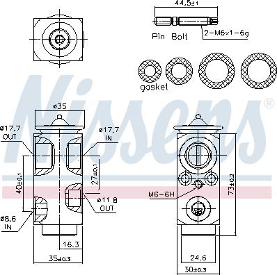 Nissens 999364 - Izplešanās vārsts, Gaisa kond. sistēma ps1.lv