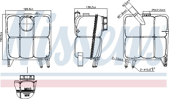 Nissens 996138 - Kompensācijas tvertne, Dzesēšanas šķidrums ps1.lv