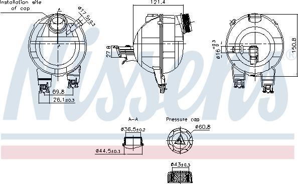 Nissens 996306 - Kompensācijas tvertne, Dzesēšanas šķidrums ps1.lv